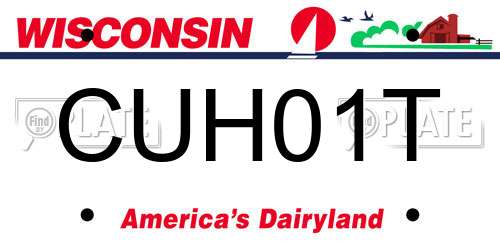 CUH01T Wisconsin License Plate