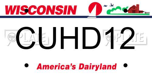 CUHD12 Wisconsin License Plate