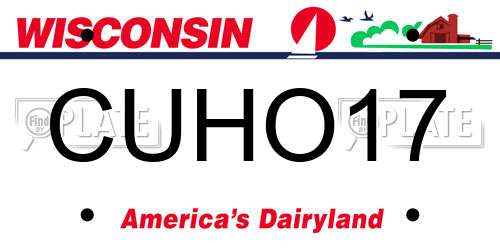 CUHO17 Wisconsin License Plate