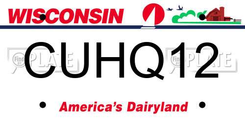 CUHQ12 Wisconsin License Plate
