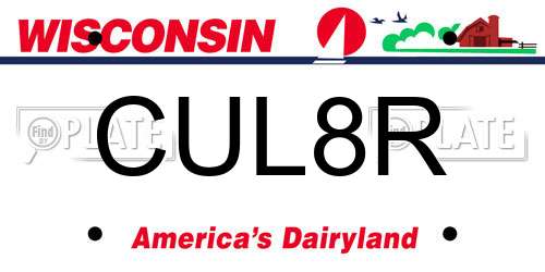 CUL8R Wisconsin License Plate