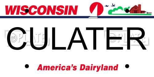 CULATER Wisconsin License Plate