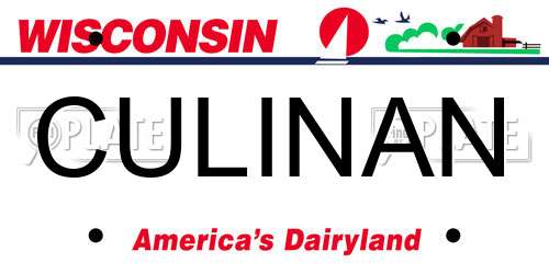 CULINAN Wisconsin License Plate