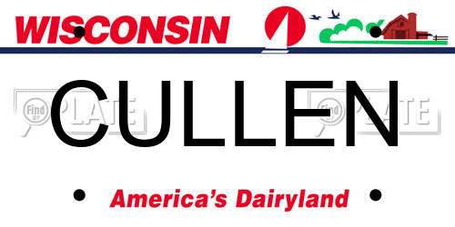 CULLEN Wisconsin License Plate