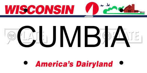 CUMBIA Wisconsin License Plate
