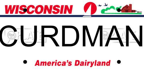 CURDMAN Wisconsin License Plate