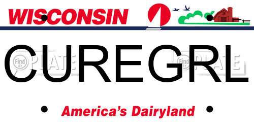 CUREGRL Wisconsin License Plate