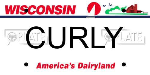 CURLY Wisconsin License Plate