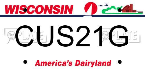 CUS21G Wisconsin License Plate