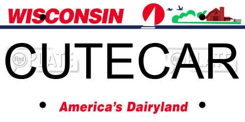 CUTECAR Wisconsin License Plate