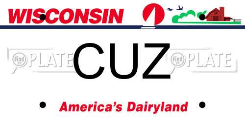 CUZ Wisconsin License Plate