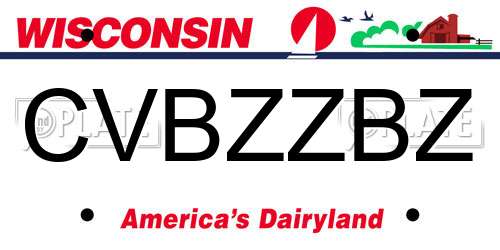 CVBZZBZ Wisconsin License Plate