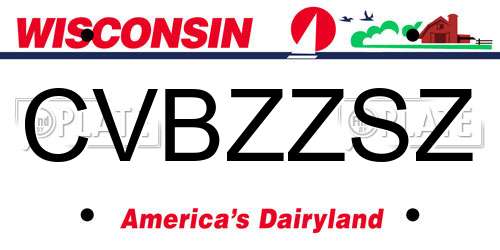 CVBZZSZ Wisconsin License Plate
