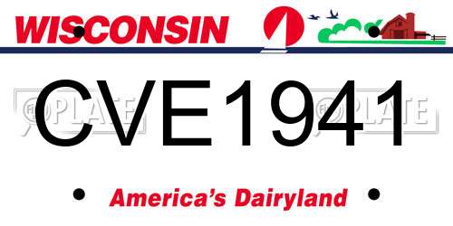 CVE1941 Wisconsin License Plate
