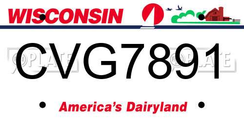 CVG7891 Wisconsin License Plate