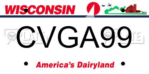 CVGA99 Wisconsin License Plate