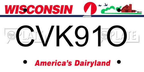 CVK91O Wisconsin License Plate