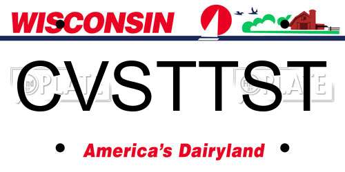 CVSTTST Wisconsin License Plate