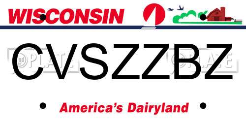 CVSZZBZ Wisconsin License Plate