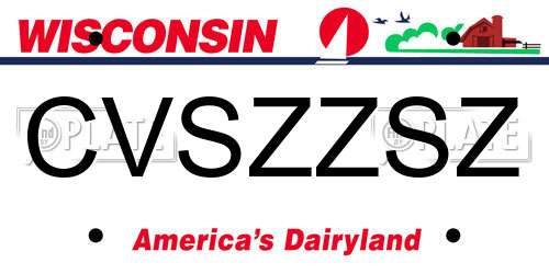 CVSZZSZ Wisconsin License Plate