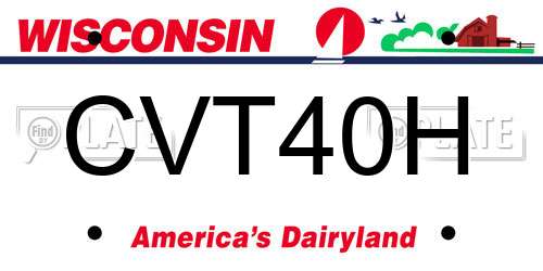 CVT40H Wisconsin License Plate
