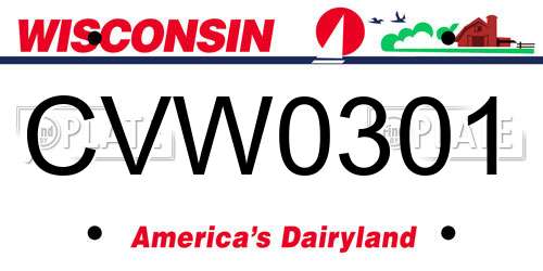 CVW0301 Wisconsin License Plate