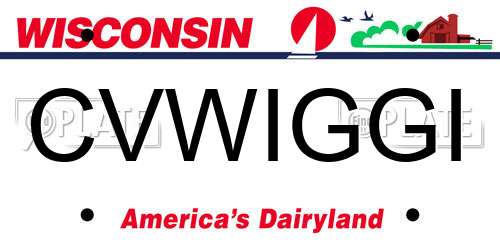 CVWIGGI Wisconsin License Plate