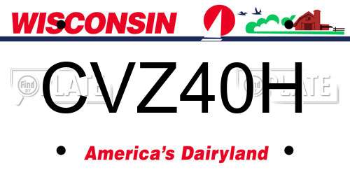 CVZ40H Wisconsin License Plate
