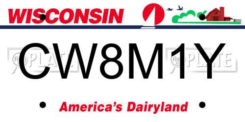 CW8M1Y Wisconsin License Plate