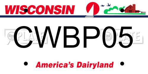 CWBP05 Wisconsin License Plate