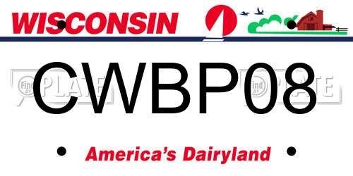 CWBP08 Wisconsin License Plate