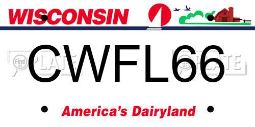CWFL66 Wisconsin License Plate