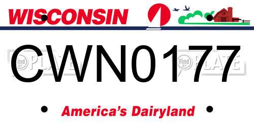 CWN0177 Wisconsin License Plate