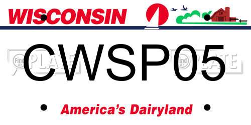CWSP05 Wisconsin License Plate