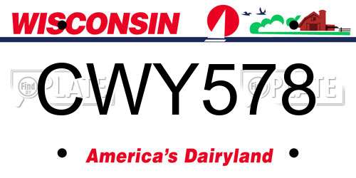 CWY578 Wisconsin License Plate