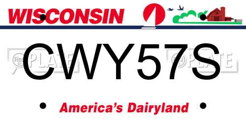 CWY57S Wisconsin License Plate
