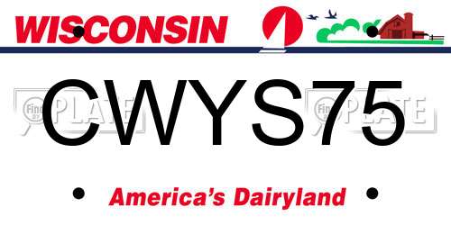 CWYS75 Wisconsin License Plate