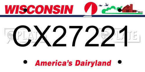 CX27221 Wisconsin License Plate