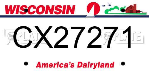 CX27271 Wisconsin License Plate