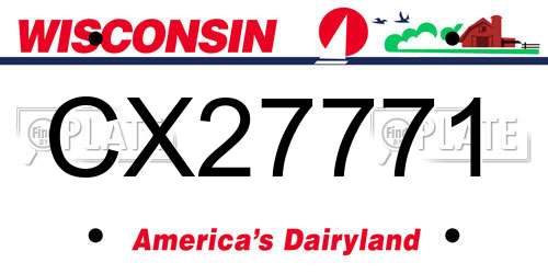 CX27771 Wisconsin License Plate