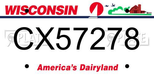CX57278 Wisconsin License Plate