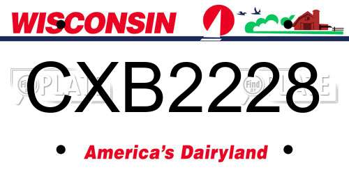CXB2228 Wisconsin License Plate