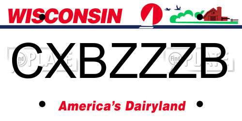 CXBZZZB Wisconsin License Plate