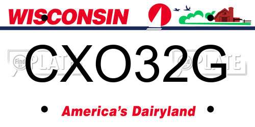 CXO32G Wisconsin License Plate