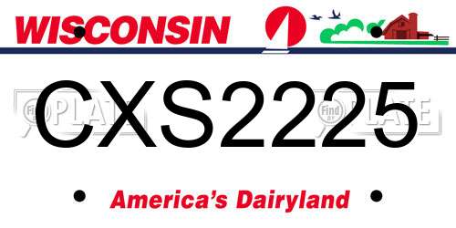 CXS2225 Wisconsin License Plate