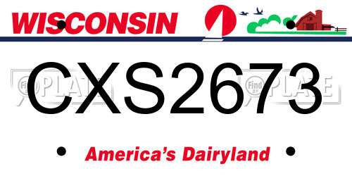 CXS2673 Wisconsin License Plate
