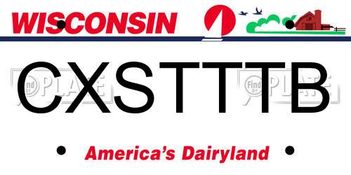 CXSTTTB Wisconsin License Plate