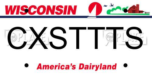 CXSTTTS Wisconsin License Plate
