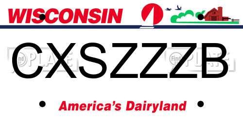 CXSZZZB Wisconsin License Plate
