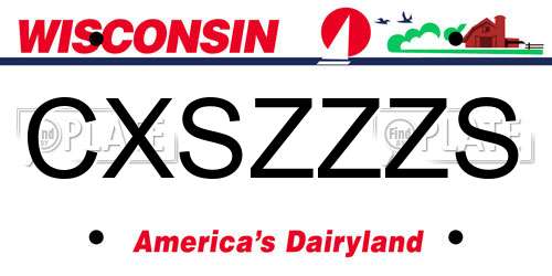 CXSZZZS Wisconsin License Plate